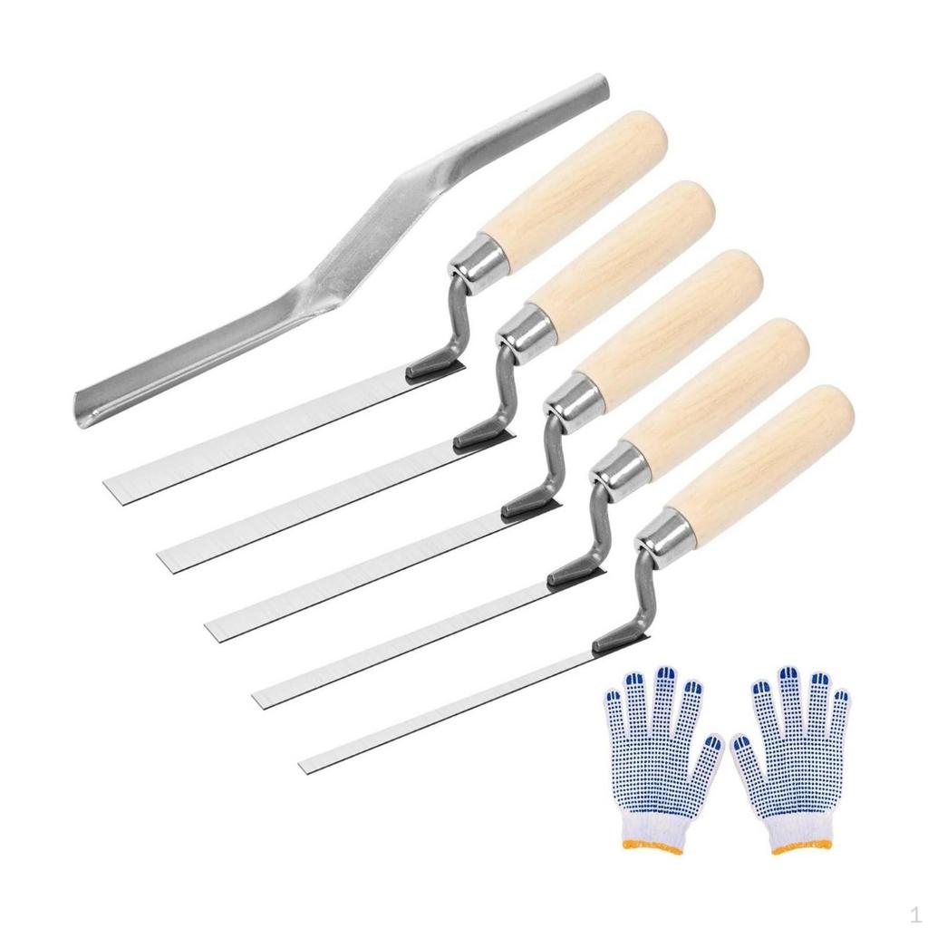 6 Pieces Tuck Pointing Trowel Lightweight Tapered Brick and Mortar Joint Tool for