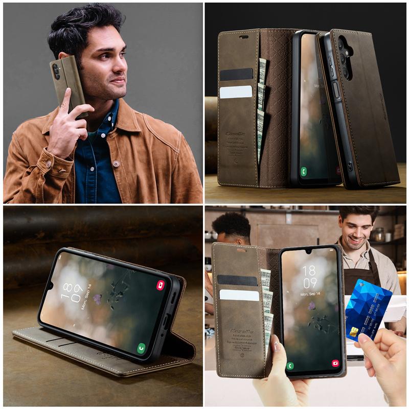 Magnetic Flip Leather Phone Case For Samsung Galaxy S26 S25 FE S24 S23 Plus S22 S21 S20 Ultra A57 A17 A56 A36 A16 A55 A35 A15 A54 A34 A14 Wallet Cover