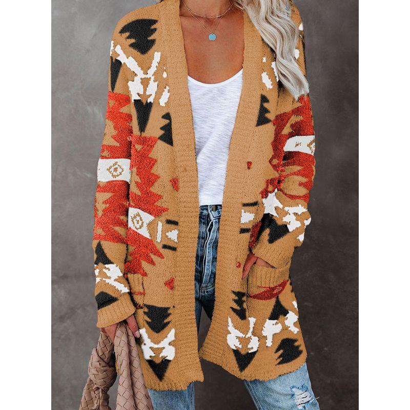 Fall and Winter New Arrival Long Sleeves Knitting Sweater Women 2024 European and American All-Matching Fashion Mid-Length Sweater Cardigan Coat Women