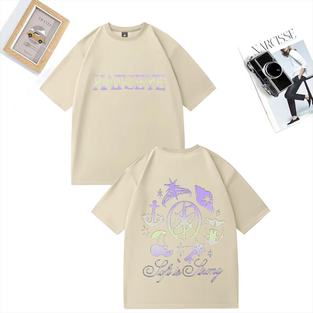 Katseye Fashion Printed T Shirt Mens Womens High Quality Vintage Tshirt Cotton Tops Hip Hop Streetwear Short Sleeve Tee Shirt