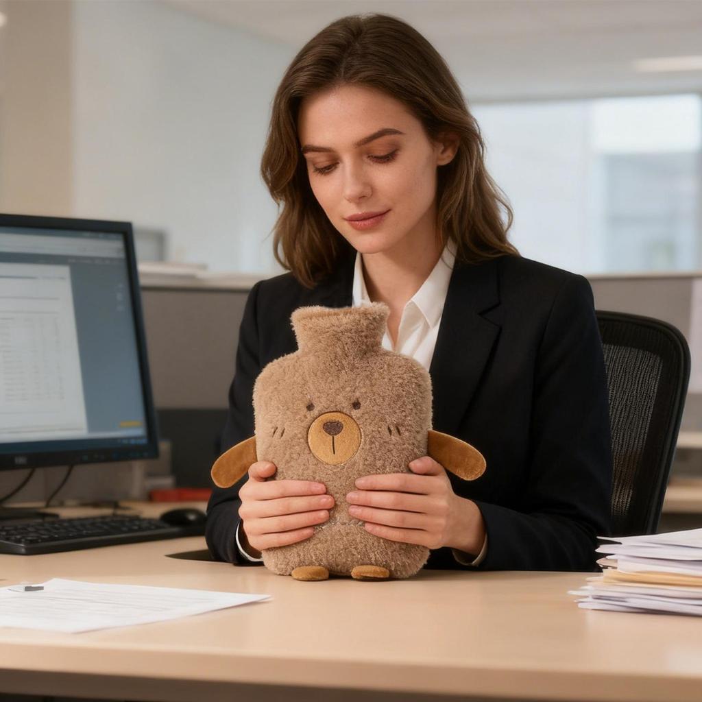 Hot Bottle 1L Leak Proof Soft Cartoon Pack Hot Water Bottle With Soft Cover For Legs Hands Shoulders Neck Back Travel School