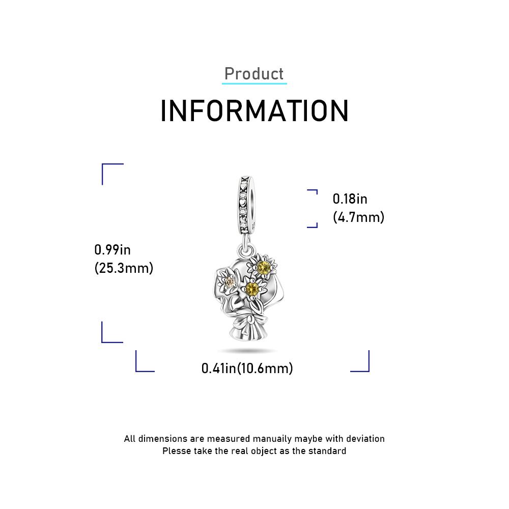 Ahthen Copper Beads Bouquet Dangle Charm Fit Snake Chain Bracelets Necklaces For Women Premium Jewelry Producing
