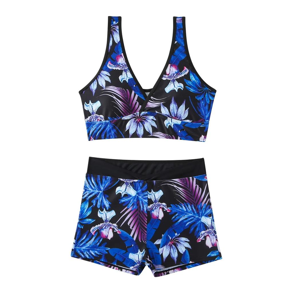 Women's Printing High-Breasted Straps Bikini Set Two-Piece Swimsuit Skin Friendly and Comfortable Underwear