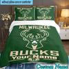 Custom Name 3PCS Bucks Team Logo Artwork Bedding Set,Including  Duvet Cover And 2pcs Pillowcases Perfect for Bedroom,Dormitory,Fan Christmas Gift
