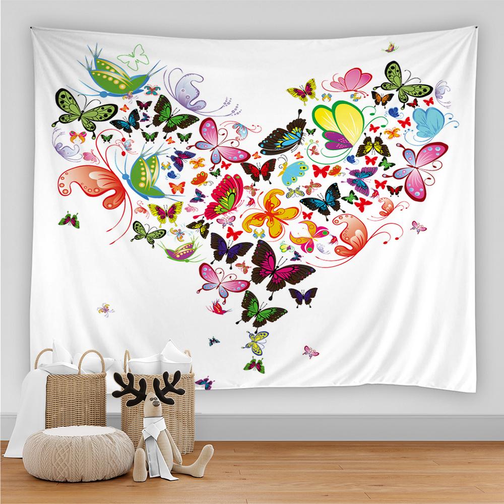 Мультфильм девушка настенный гобелен бабочка цветок мода искусство женский гобелен — фото 5