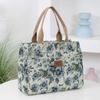 Borsa Tote da Donna con Stampa Floreale Casual Borsa Pranzo in Tela Spessa con Cerniera Grande Capacità Borsa a Mano Jacquard