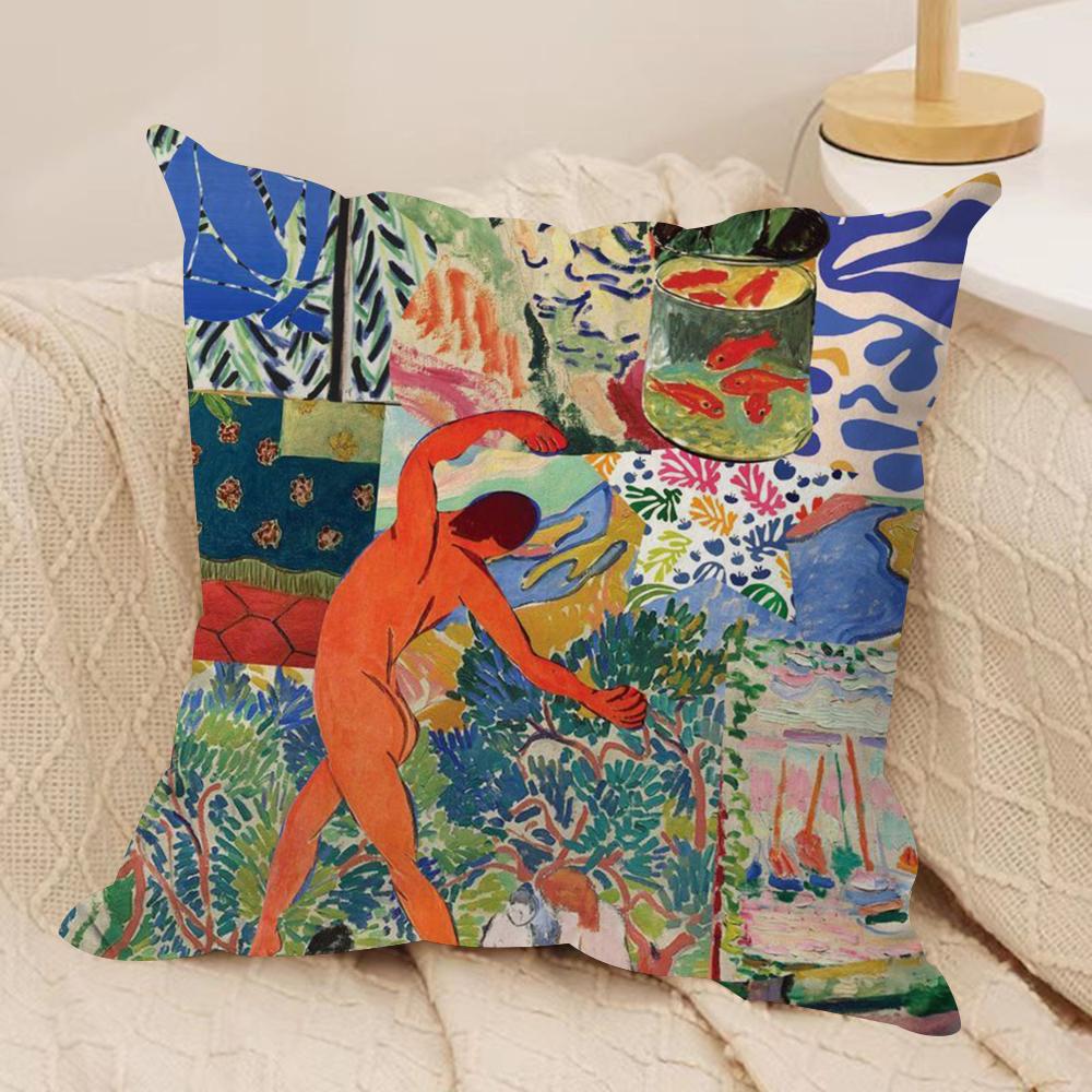 H-Henri M-Matisse Painting Cushion Cover Soft Plush Double-Sided Printed Sofa Pillow Cushion Cover | Cozy All-Season Decor Gift