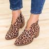 Autumn New Large-size Hot-selling Women's Leopard Print Thick-heeled Women's Boots and Women's Single Shoes