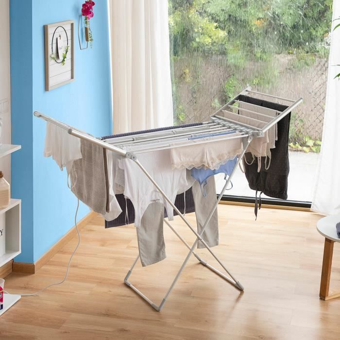 Etendoir Chauffant | Etendoir Linge Interieur Pliable à Ailes Drywing 20 Barres 230 W - InnovaGoods
