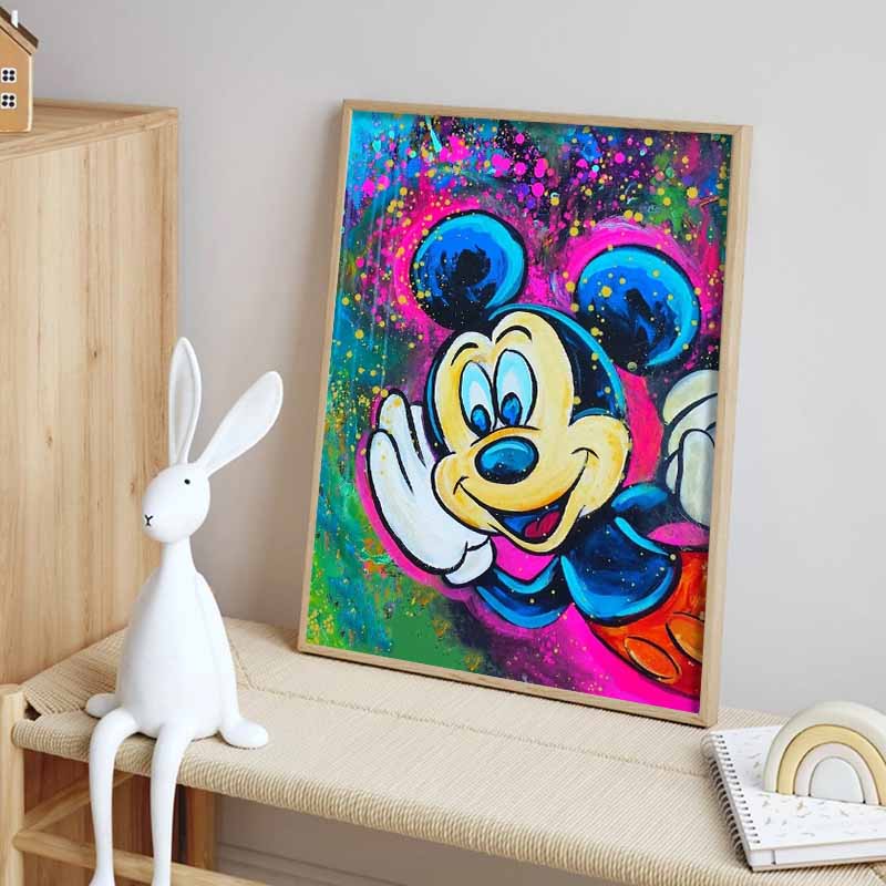 Disney Diamond Painting Mickey Pop Art Style Art Illustration 5D Cross Stitch Hanging Print 5D Puzzle Mosaic Embroidery Home Decor