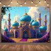 Purple Blue Magic Palace Backdrop Arabian Fantasy Castle Kids Birthday Baby Shower Photography Background