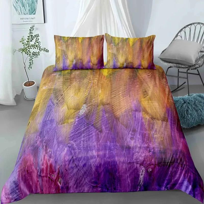 

Nordic Simple Style Tie-dye Duvet Cover Set Colorful Bedding Set Quilt Cover Comforter Cover with Pillowcase Queen Size 70x133cm