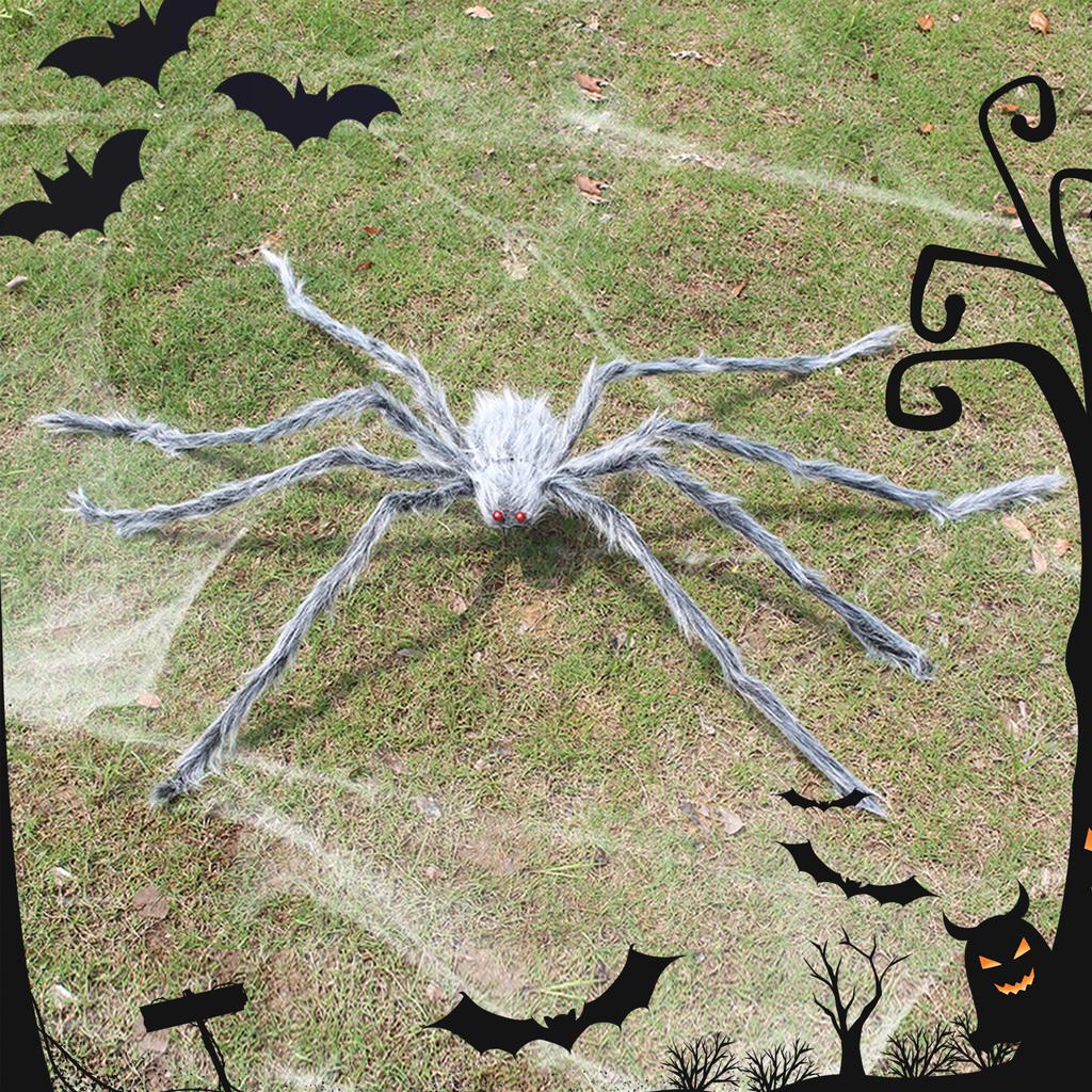 Fake Large Hairy Halloween Spider with Glowing Red Eyes Halloween Decorations Spider for Window Wall Indoor Outdoor Decorations