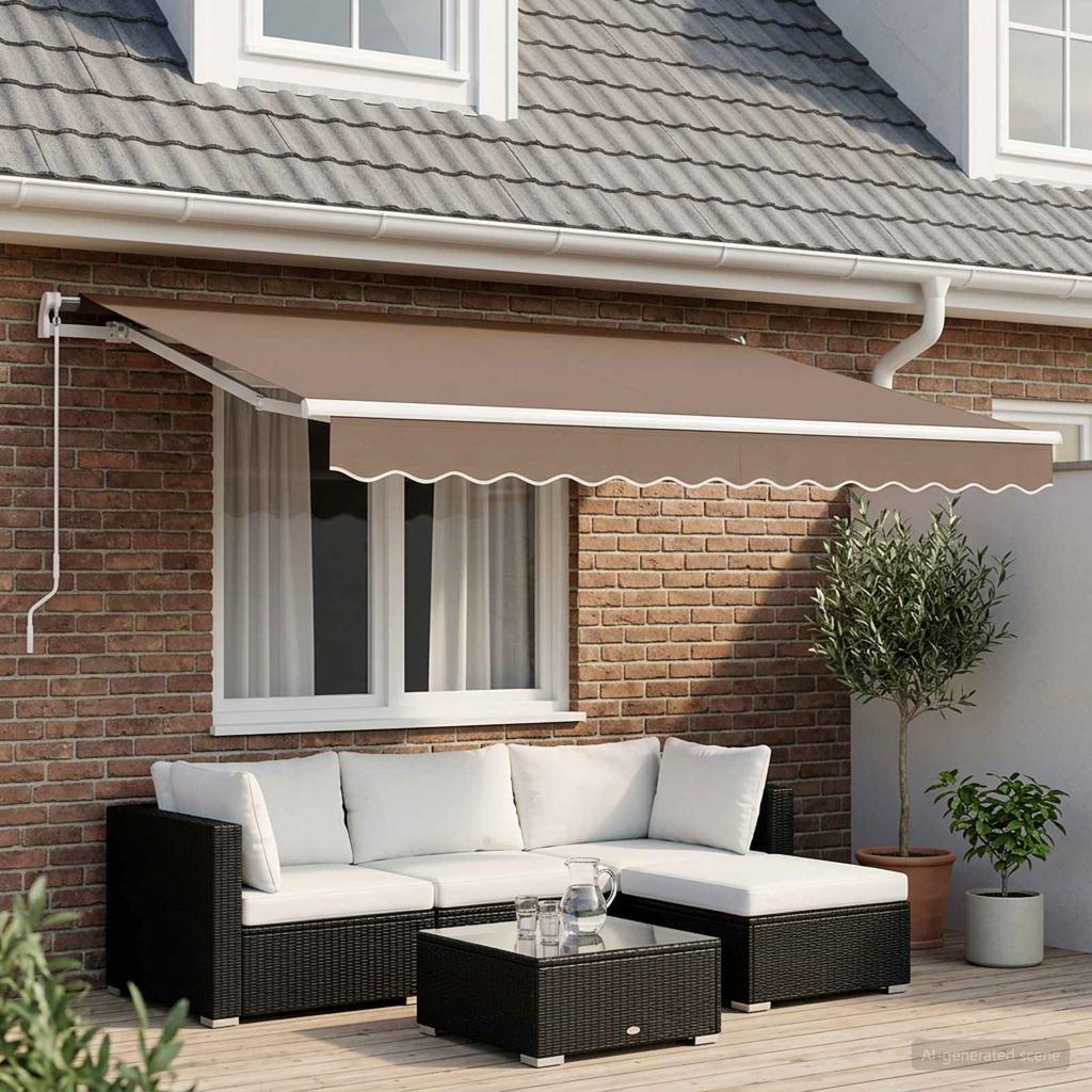 Retractable Awning Taupe 3.5 X 2.5 M Polyester and Aluminum