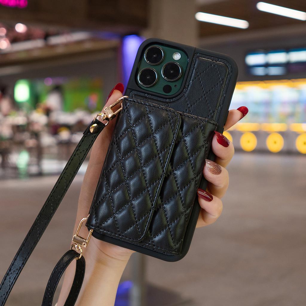 Shoulder Strap Lanyard Wallet Leather Case for IPhone 14 15 Pro Max 13 12 11 XS XR 7 8 Plus SE 2022 Cards Holder Crossbody Cover