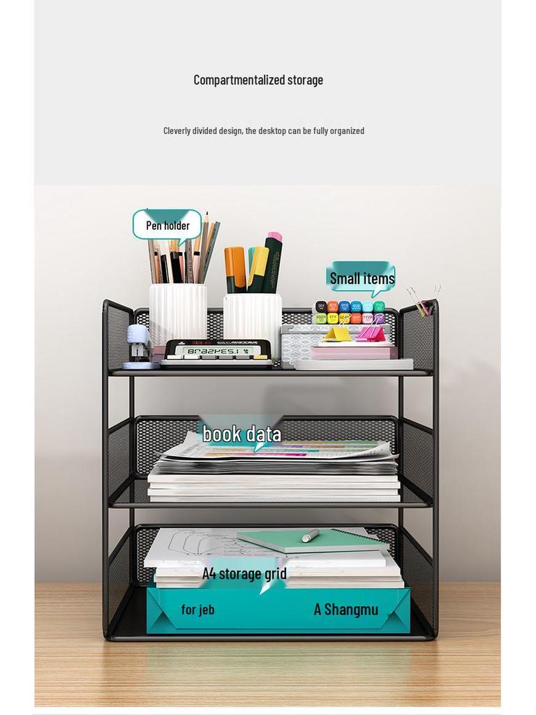 Multilayer Desktop File Organizer and Storage Set