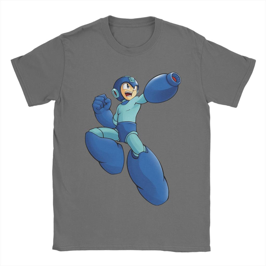Novelty Game Mega Robot Man T-Shirts for Men Round Collar Pure Cotton T Shirt Short Sleeve Tee Shirt Gift Idea Clothing