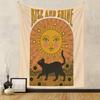 Vintage Tarot Katze Bohemian Wandteppich Kunstwerk für Schlafzimmer Dekoration Katze Tarot Vintage Boho Stil Hängender Wandteppich