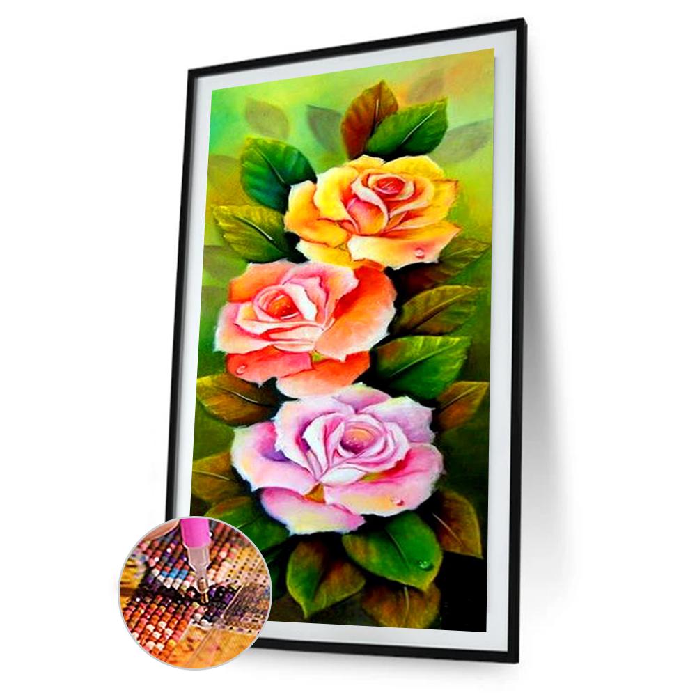 Seturi de pictură cu diamant DIY 5D cu flori Rășină, rotund complet, artă de perete pentru casă, burghiu rotund, desen cu stras, mozaic, lucrare manuală, decor acasă