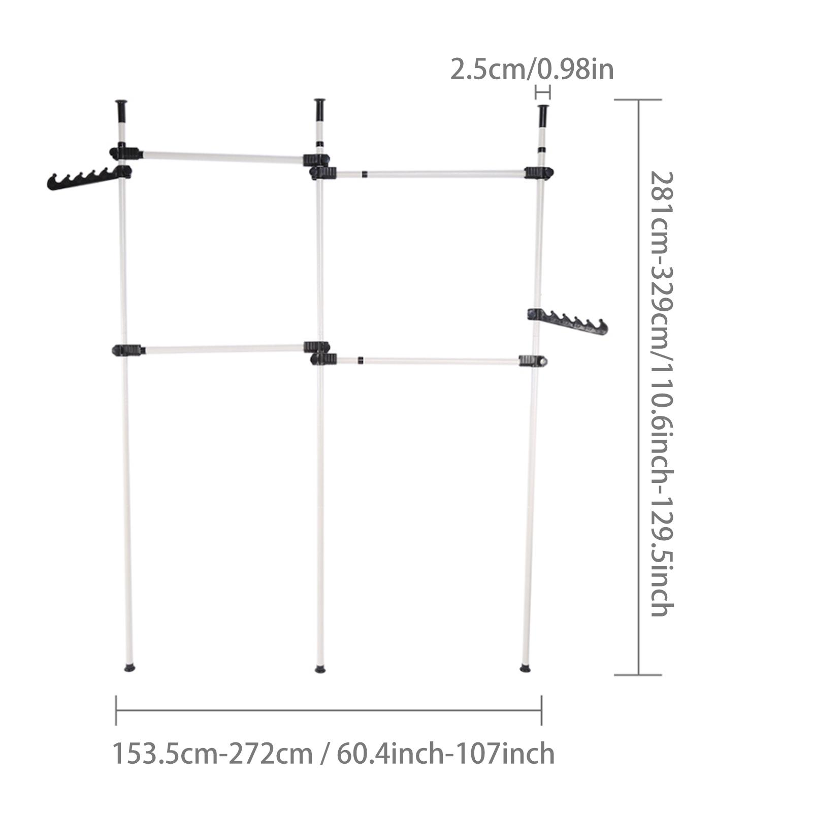 

4-х полюсная прочная регулируемая вешалка для одежды для дома, простая вешалка для гардероба, спальня