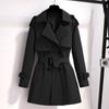 Trench Corto da Donna, Stile Britannico di Media Lunghezza, Giacca Casual Slim Primavera e Autunno
