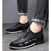 Men's casual shoes spring PU round head leather surface breathable trend casual sports shoes