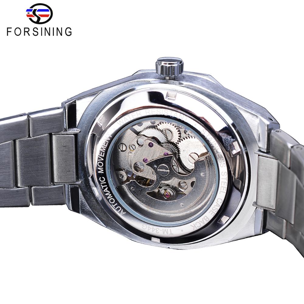 Forsining Fashion Steampunk Luxury Black Dial Mens Automatic Mechanical Watch Waterproof Skeleton Design Relogio Wristwatches