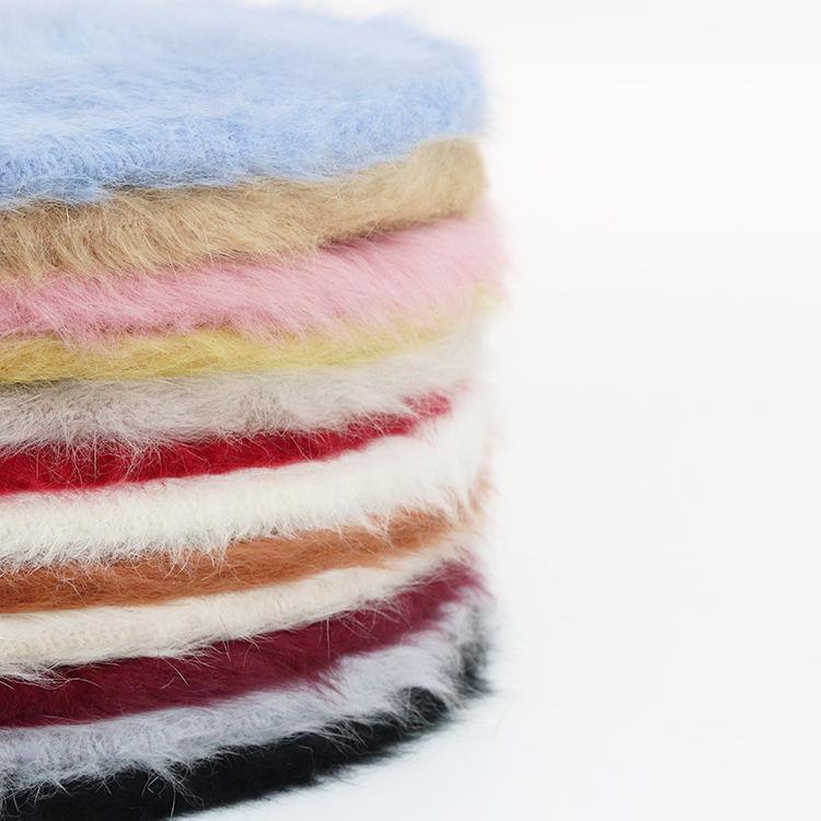 Autumn Winter New Fashion Plush Warm Good Quality Rabbit Fur Beret Winter Berets Outdoor Casual Flat Top Beret for Woman