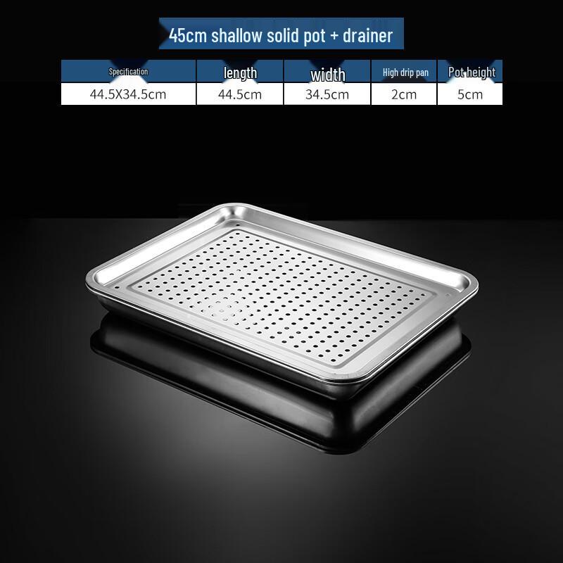 Lainuo 3-Piece Stainless Steel Rectangular Drain Tray Set