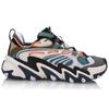 Li Ning X Claw Cushioning Slip Resistant Low top Casual Shoes Women's Brown Green Orange AGLQ014-4