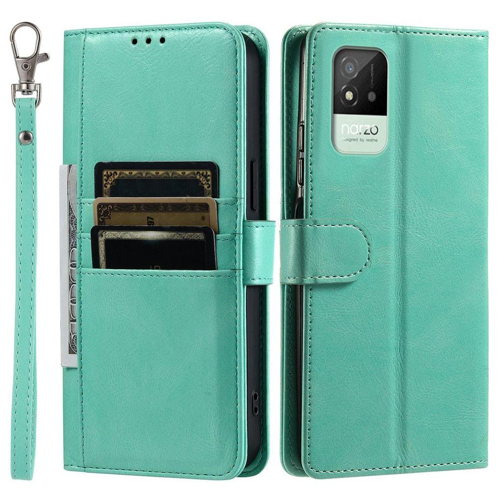Cover for Realme Narzo 50i Retro PU Leather Flip Wallet Phone Case Multi Card Slots