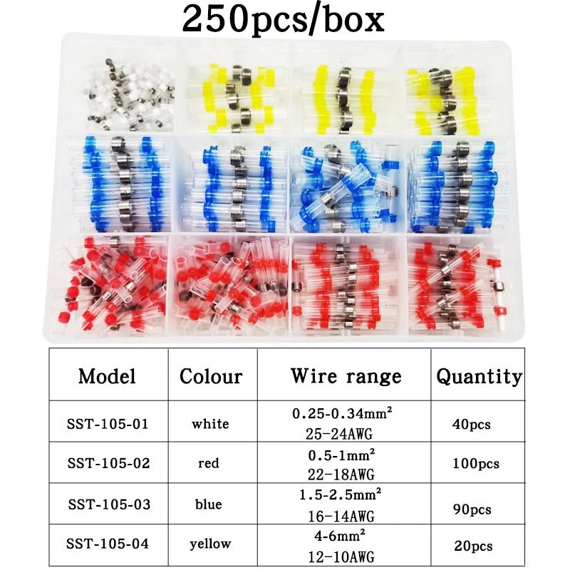 50-250pc Heat Shrink Connectors Waterproof Insulated Electrical Crimp Wire Connectors Splice Terminal For Automotive Marine Boat