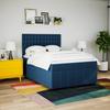 Box Spring Bed with Mattress Blue 140 X 200 Cm Fabric