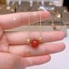 Good luck red agate necklace female acacia red bean collarbone chain Wufu transfer bead accessories