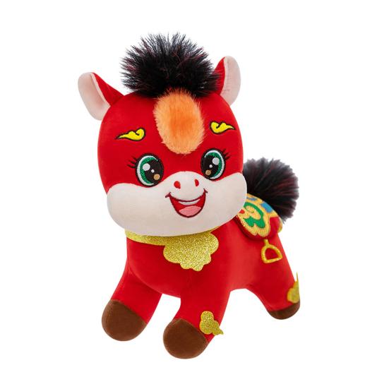 2026 Year of The Horse Plush Ornament Lucky Zodiac Car Bag Pendant Soft Stuffed Animal Toy Chinese New Year Gift