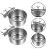Bird Water Feeder 2-Piece Stainless Steel Pet Bowl Bird Feeding Watering Supplies for Cage Parrots Cockatiels Conure Pigeon