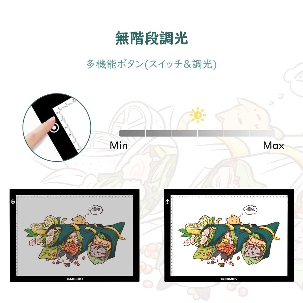 GAOMON B4 dimensiune trasare lumină LED 5mm fără trepte ilustrație manga DIY suport caligrafie lucrat manual, reglare intensitate, ușoară, cutie ultra-subțire-GB4 X-ray