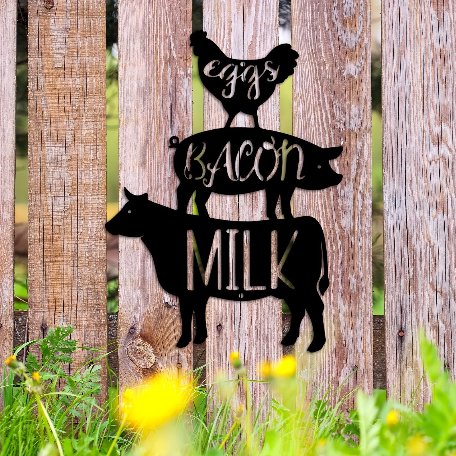 

Metal Wall Art Farm Animal Decoration Wall Plaque Cow Pig Chicken Decorations for Indoor and Outdoor Home Kitchen Garden