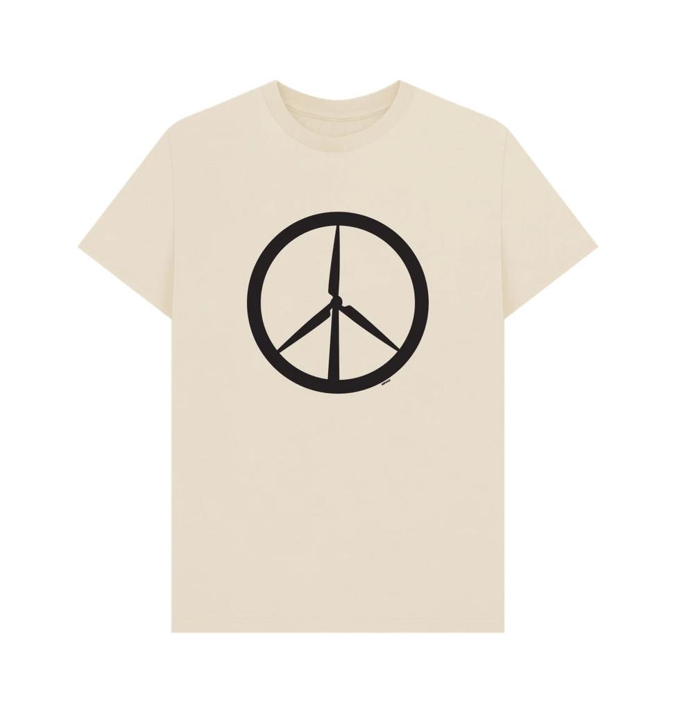 New Peace Is Power Tshirt Wind Turbine Peace Symbol Graphic Cotton Tshirt Highend Luxury Unisex Style Both Of Unisex And Unisex