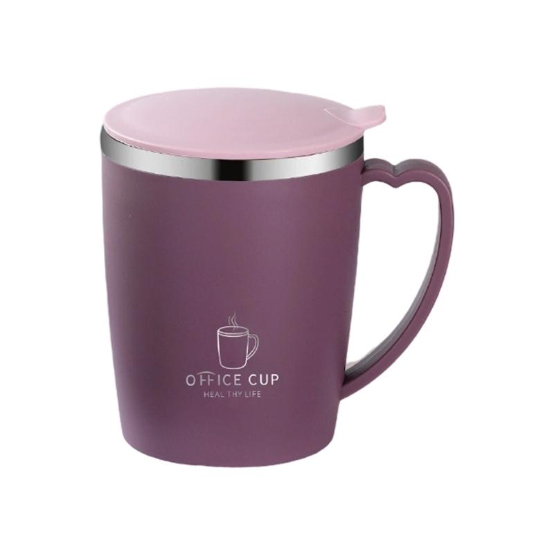 Termisk kaffemugg med lock och handtag Rostfri resemugg Vakuumvärmeisolering Vattenflaskor