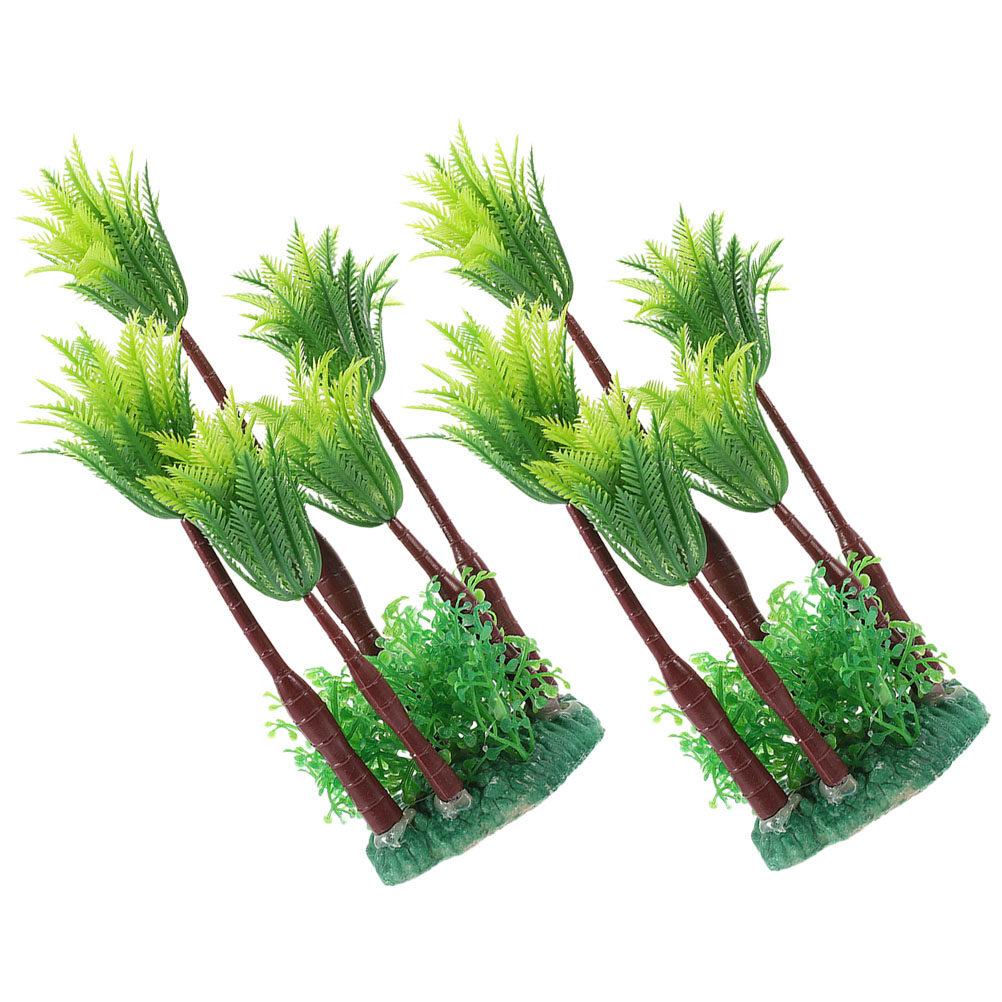 2Pcs Vivid Plastic Aquarium Plants Lifelike Water Grass for Fish Tank Decor Natural Hideout Play Environment Safe Soft Material