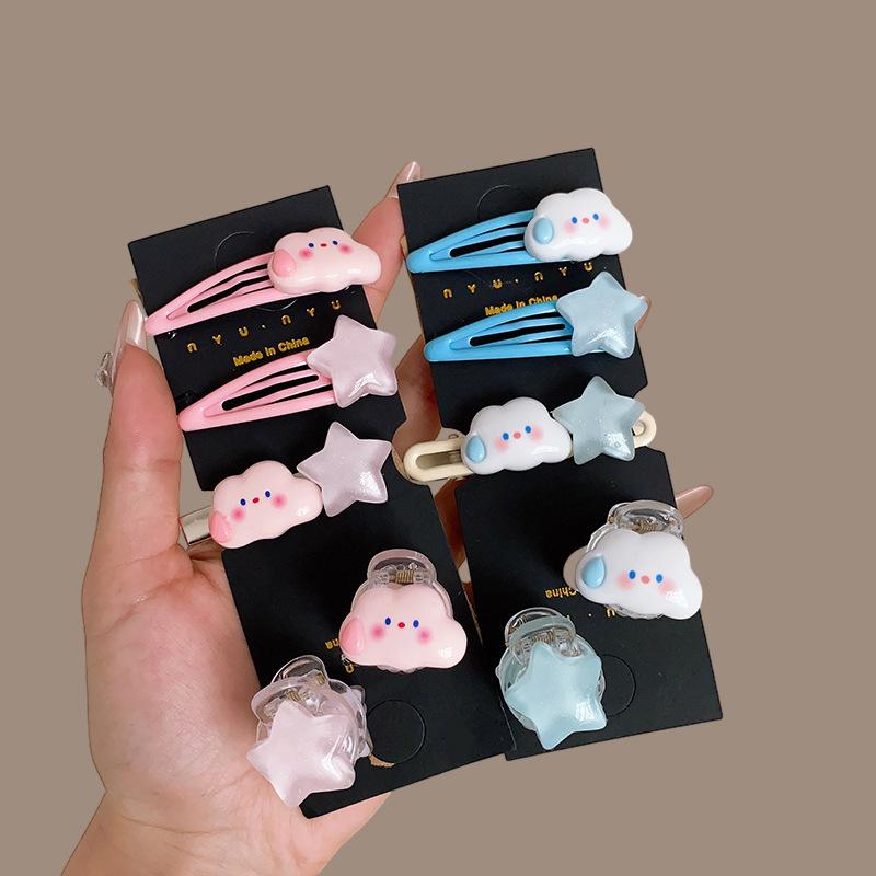 9 sztuk/zestaw słodka gwiazda kreskówki spinki do włosów gumka moda boczna spinka do włosów zacisk Barrettes nakrycia głowy dziewczyny akcesoria do włosów prezent dla dzieci