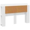 Headboard Cabinet with Storage Glossy White Wood Based Material