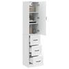Cabinet Set 2 Pcs High Gloss White 33 X 34.5 X 87 Cm Engineered Wood