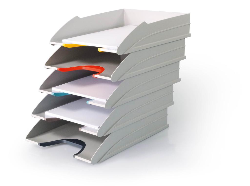 Durable Letter Tray, Set of 5, White, DUR770427