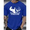 Muscle Gym Pure Cotton TShirt Mens Athletic Fitness Casual Sporty Blue Vintage Athleisure Streetwear
