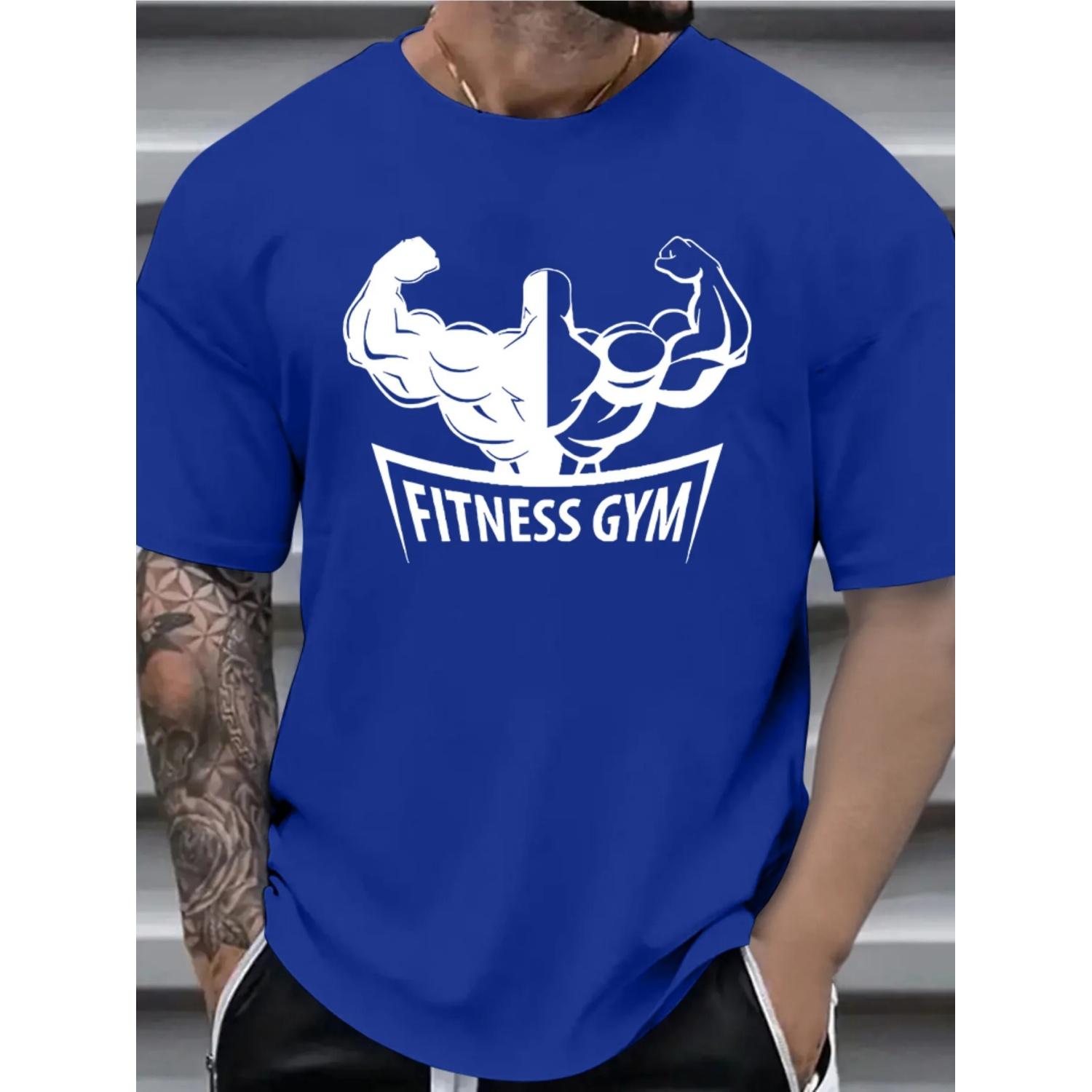 

Muscle Gym Pure Cotton TShirt Mens Athletic Fitness Casual Sporty Blue Vintage Athleisure Streetwear XXXXXL чорний