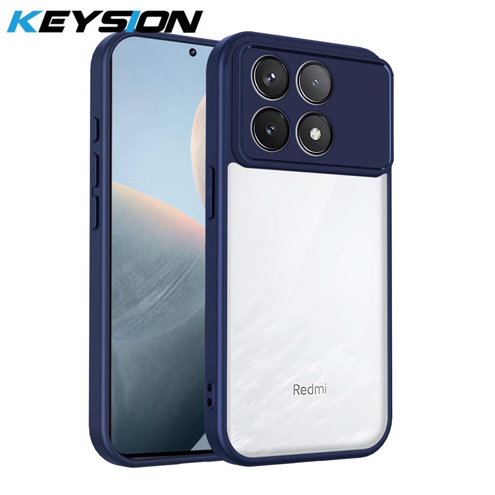 KEYSION Transparent Phone Case for Xiaomi POCO F8 Ultra Soft Silicone+PC Clear Shockproof Phone Back Cover for POCO F8 Pro