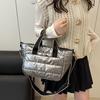 Quilted Shoulder Bag Nylon Down Padded Ladies Messenger Bag Fashion Casual Large Capacity Handbags for Winter Female Tote