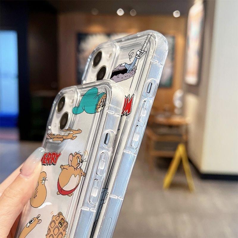 Applicable Apple iPhone14 protective case women's 13promax mobile phone case anti-drop creative cat and mouse spoof